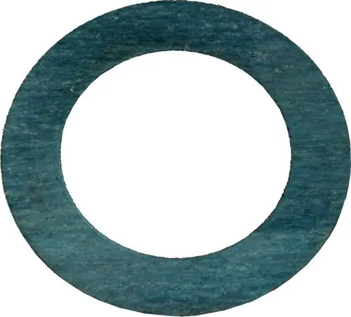 Grüne Dichtung in Ringform, vermutlich für Wasserleitungen, passend für Wolf Produkte. Sie hat einen durchgehenden Innenring und eine ebene, glatte Oberfläche.